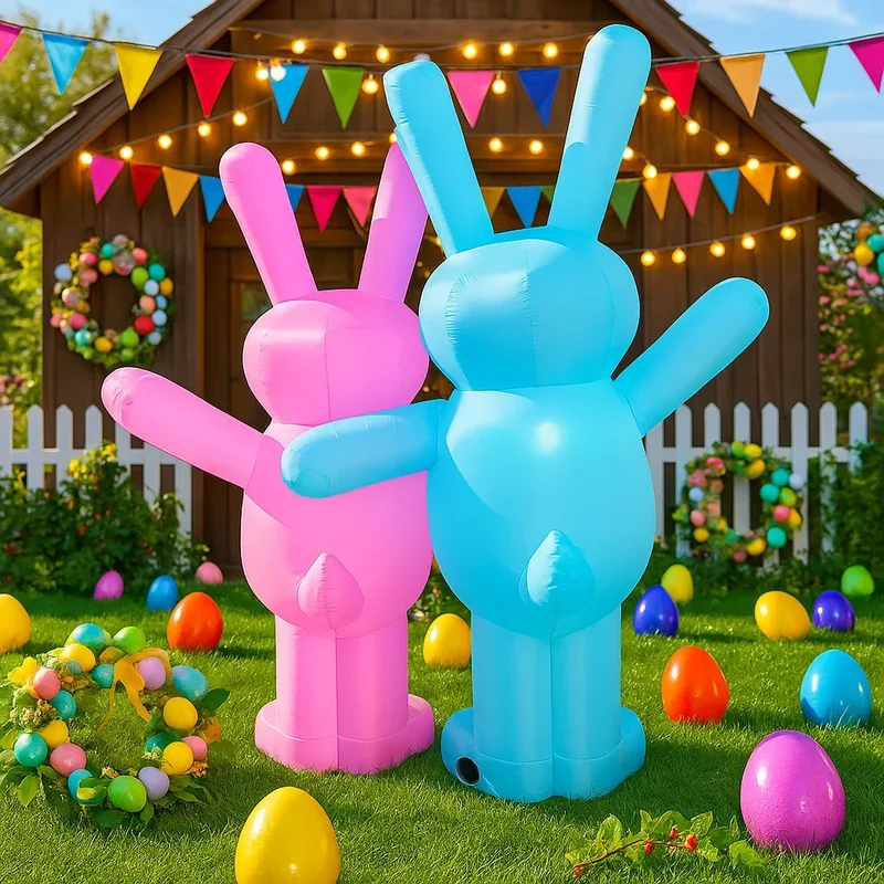 Décoration Gonflable Famille Lapins Pâques 6 Pieds