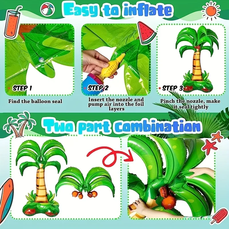 Décoration Gonflable Palmier 3D Hawaï Lot de 2