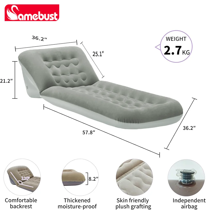 Matelas Gonflable Camping PVC Floqué