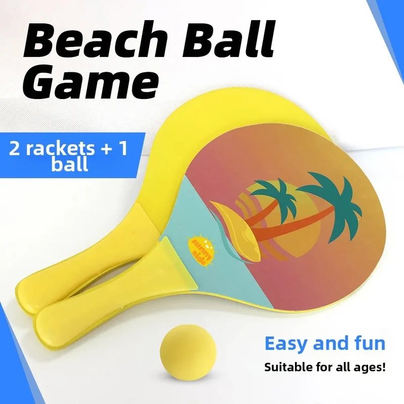 Raquettes de Plage en Bois Parent-Enfant