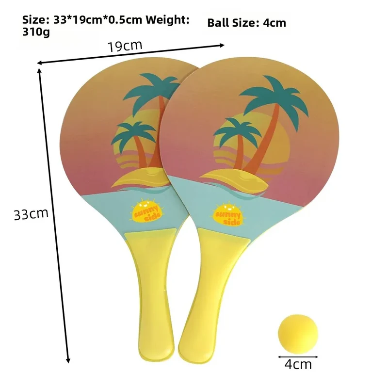 Raquettes de Plage en Bois Parent-Enfant