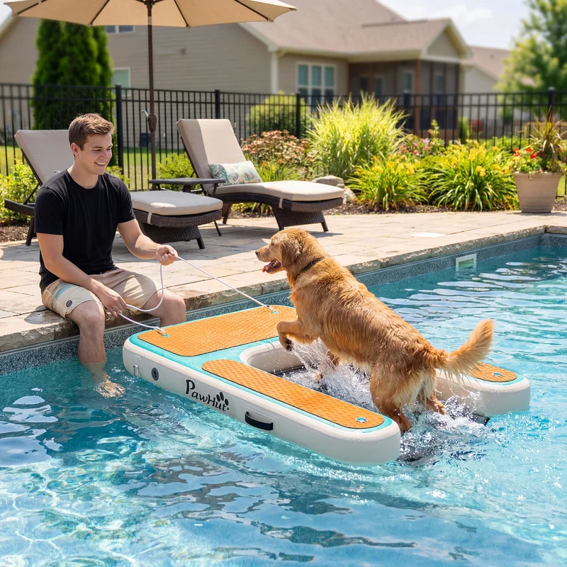 Accessoire Gonflable Rampe Aquatique Chiens 151×102 cm