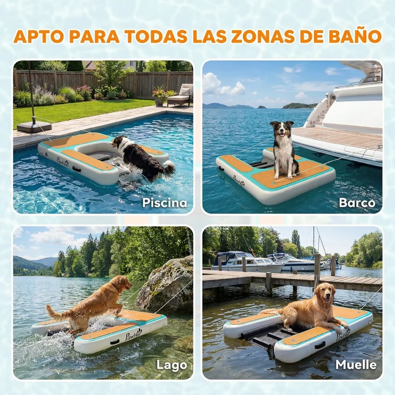 Accessoire Gonflable Rampe Aquatique Chiens 151×102 cm