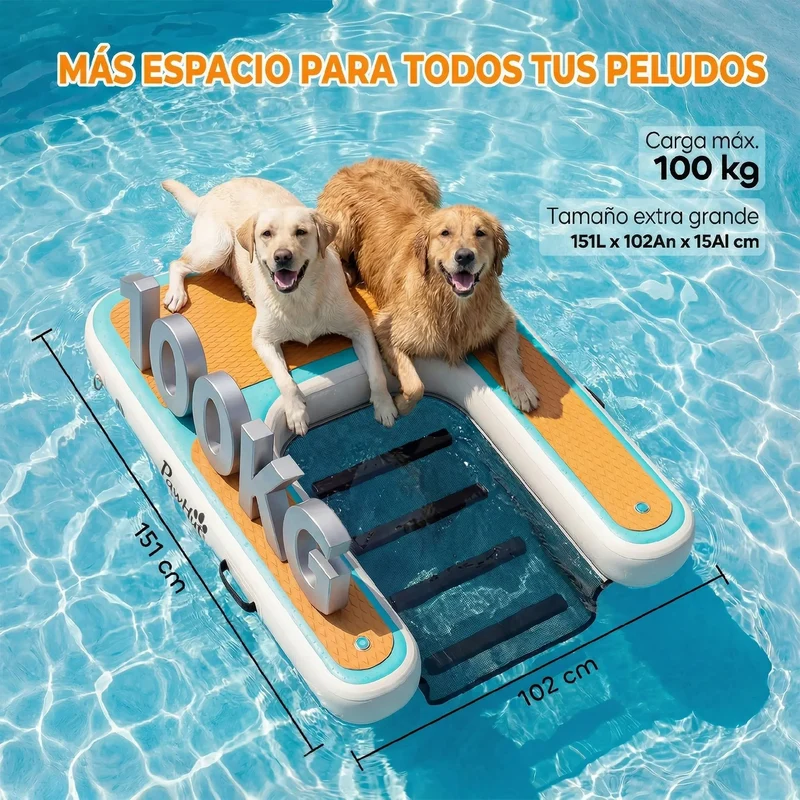 Accessoire Gonflable Rampe Aquatique Chiens 151×102 cm
