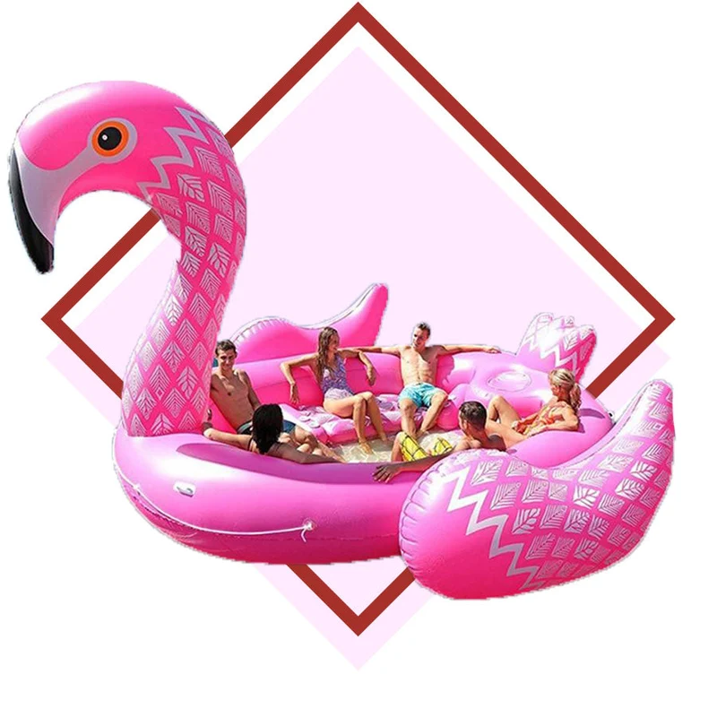 Bouée Gonflable Flamant Rose (6 Personnes)
