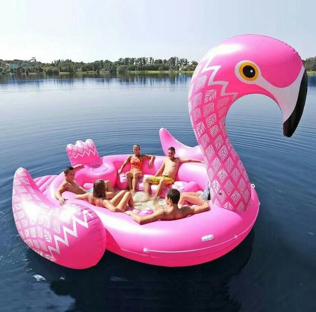 Bouée Gonflable Flamant Rose (6 Personnes)