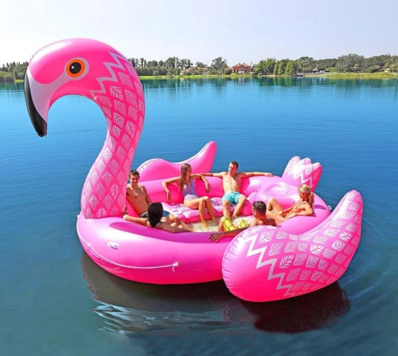 Bouée Gonflable Flamant Rose (6 Personnes)