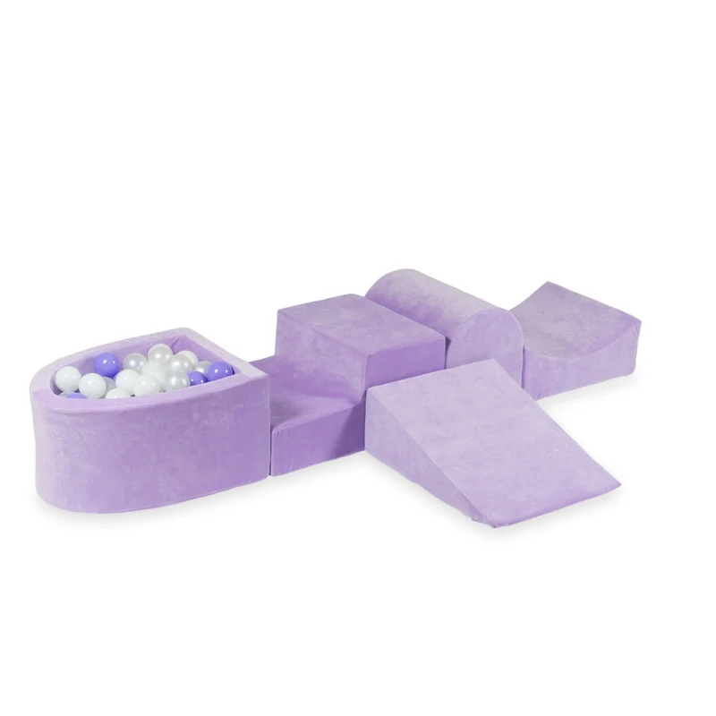 Aire de jeux en mousse avec colline et piscine micro lilac + 100 balles