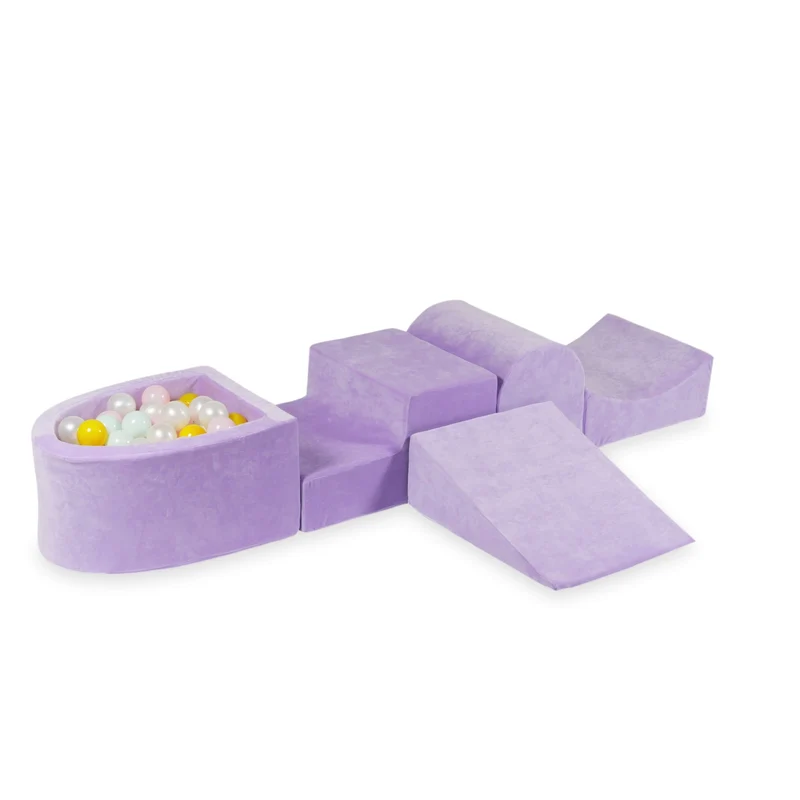 Aire de jeux en mousse avec colline et piscine micro lilac + 100 balles