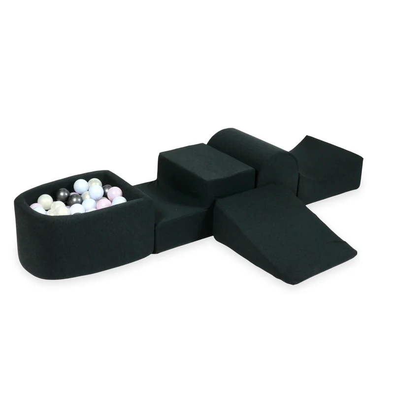 Aire de jeux en mousse avec colline et piscine micro graphite + 100 balles