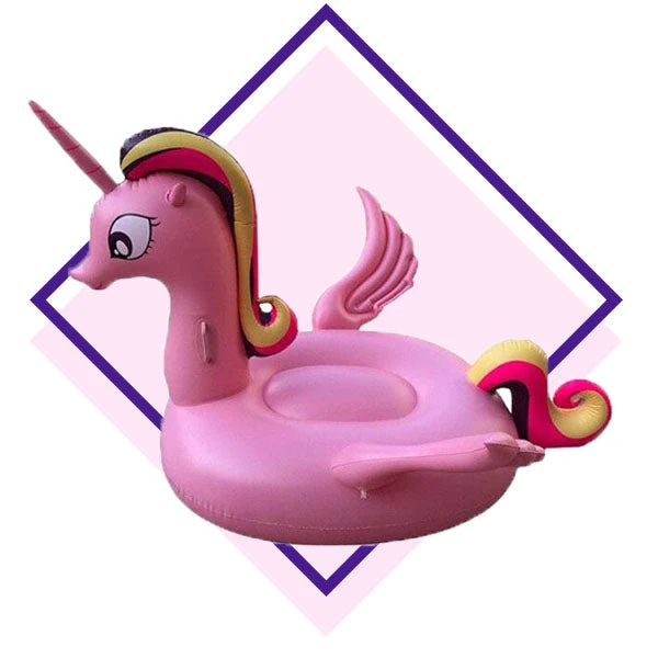 Bouée Gonflable Licorne Rouge