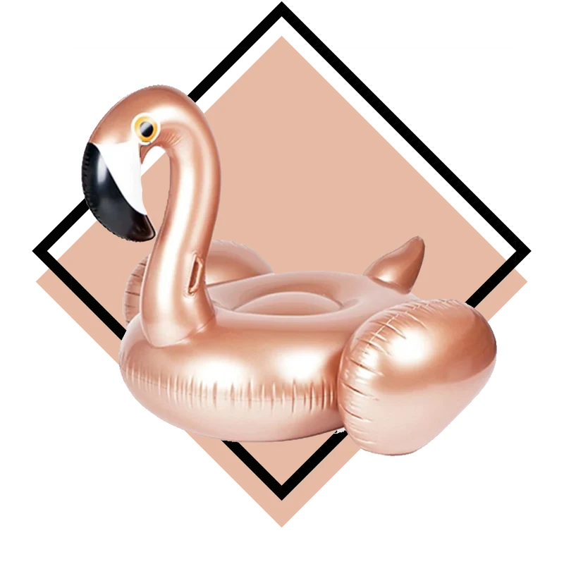 Bouée Gonflable Flamant Rose Doré