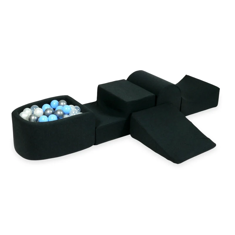 Aire de jeux en mousse avec pont et piscine micro graphite