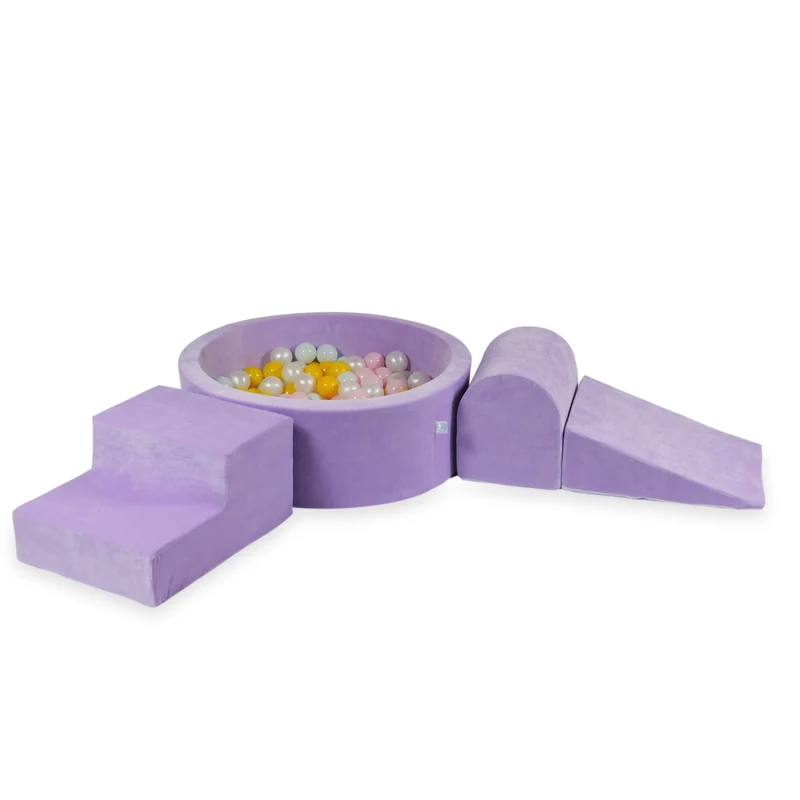 Aire de jeux en mousse avec piscine ronde 90x30 velvet soft lilac + 200 balles