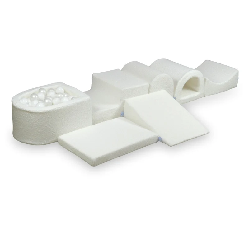Plus grande aire de jeux en mousse avec piscine micro Boucle Blanc + 100 balles
