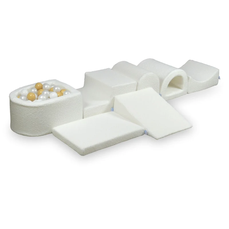 Plus grande aire de jeux en mousse avec piscine micro Boucle Blanc + 100 balles