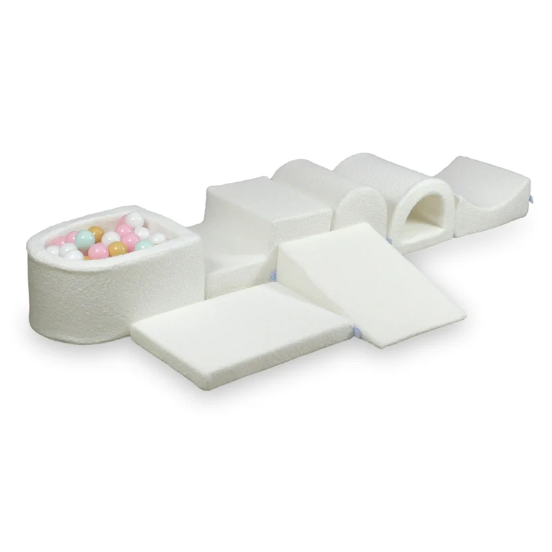 Plus grande aire de jeux en mousse avec piscine micro Boucle Blanc + 100 balles