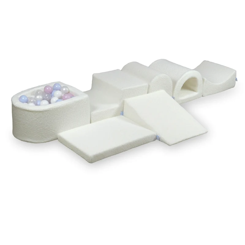Plus grande aire de jeux en mousse avec piscine micro Boucle Blanc + 100 balles