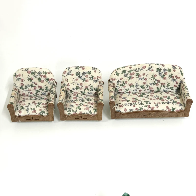 [used] Vintage Sofa Armchair Set 1998 Sylvanian Families Calico Critters