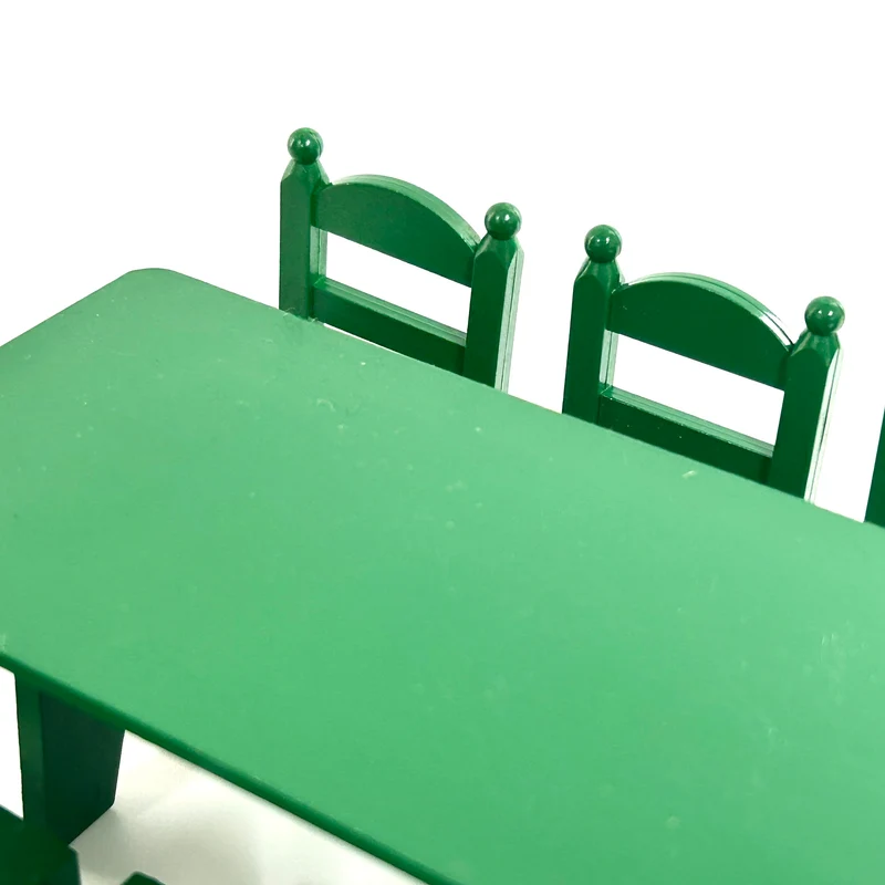 [used] Vintage Green Family Table Chairs 1986 KA-27 Sylvanian Families Calico Critters