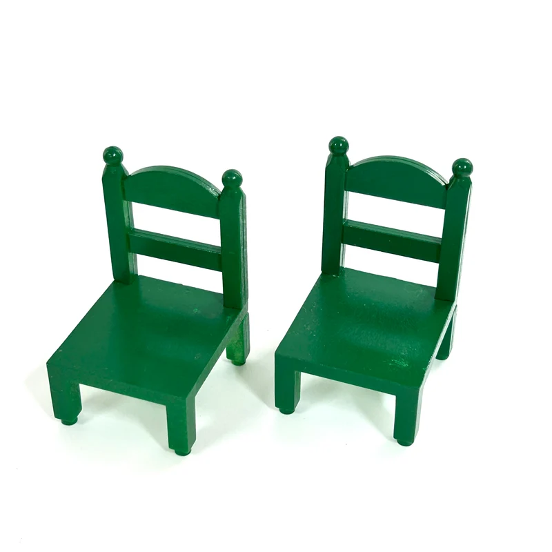 [used] Vintage Green Family Table Chairs 1986 KA-27 Sylvanian Families Calico Critters