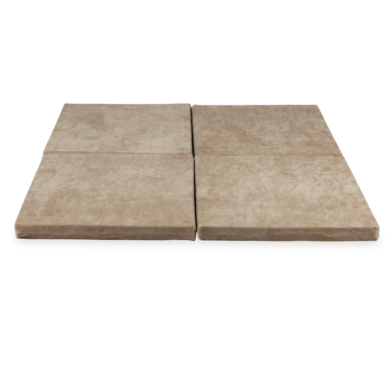 Tapis de jeu bébé pliable carré 120 × 120 cm en velvet soft