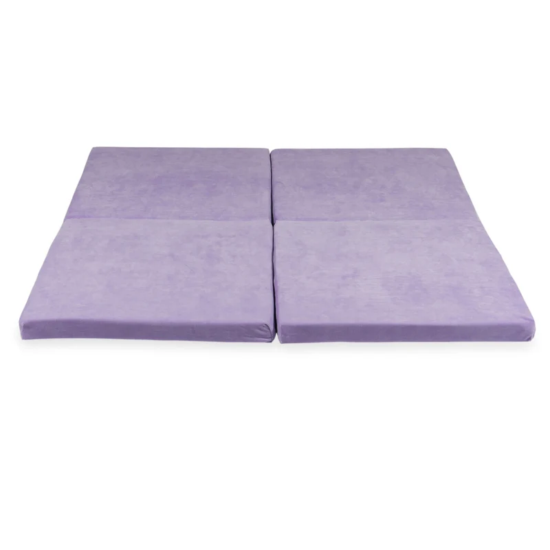 Tapis de jeu bébé pliable carré 120 × 120 cm en velvet soft