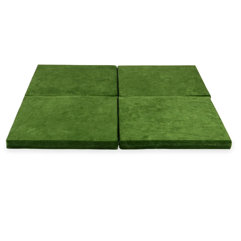 Tapis de jeu bébé pliable carré 120 × 120 cm en velvet soft