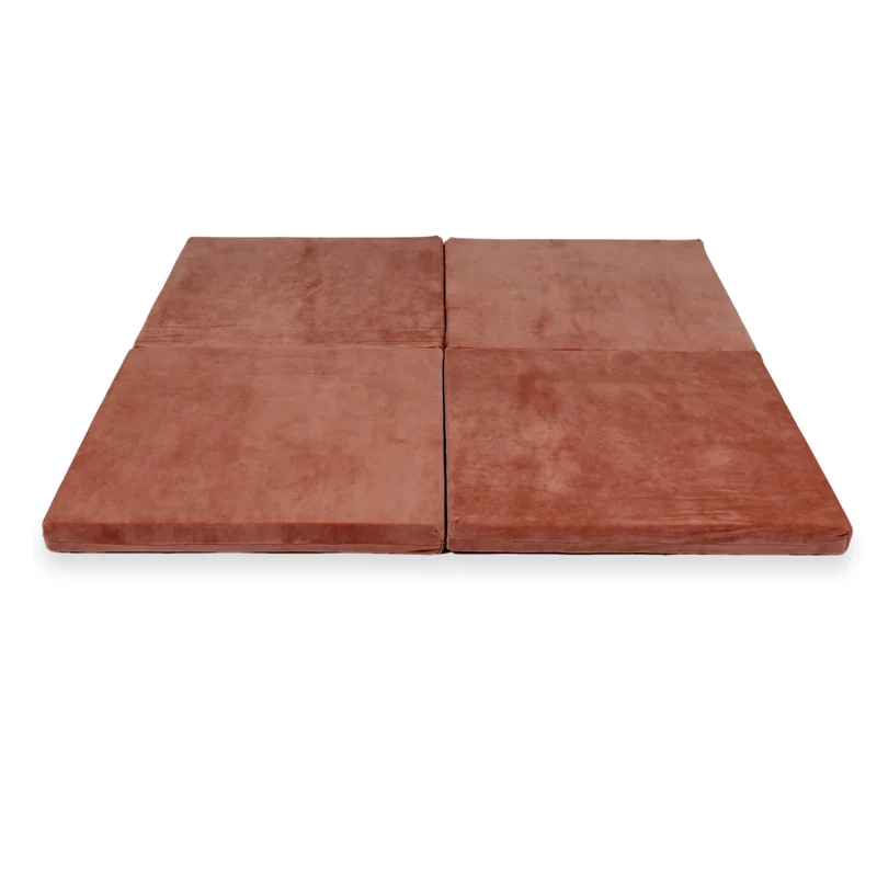 Tapis de jeu bébé pliable carré 120 × 120 cm en velvet soft