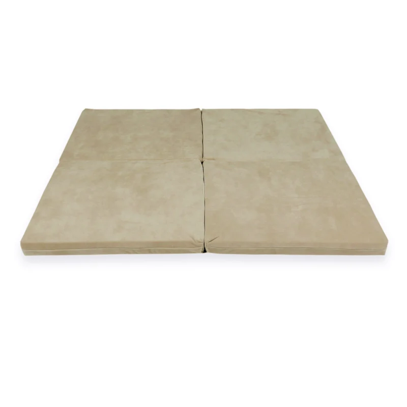 Tapis de jeu bébé pliable carré 120 × 120 cm en velvet soft