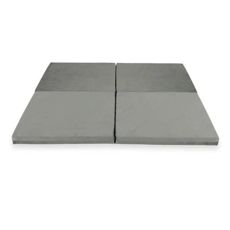 Tapis de jeu bébé pliable carré 120 × 120 cm en velours