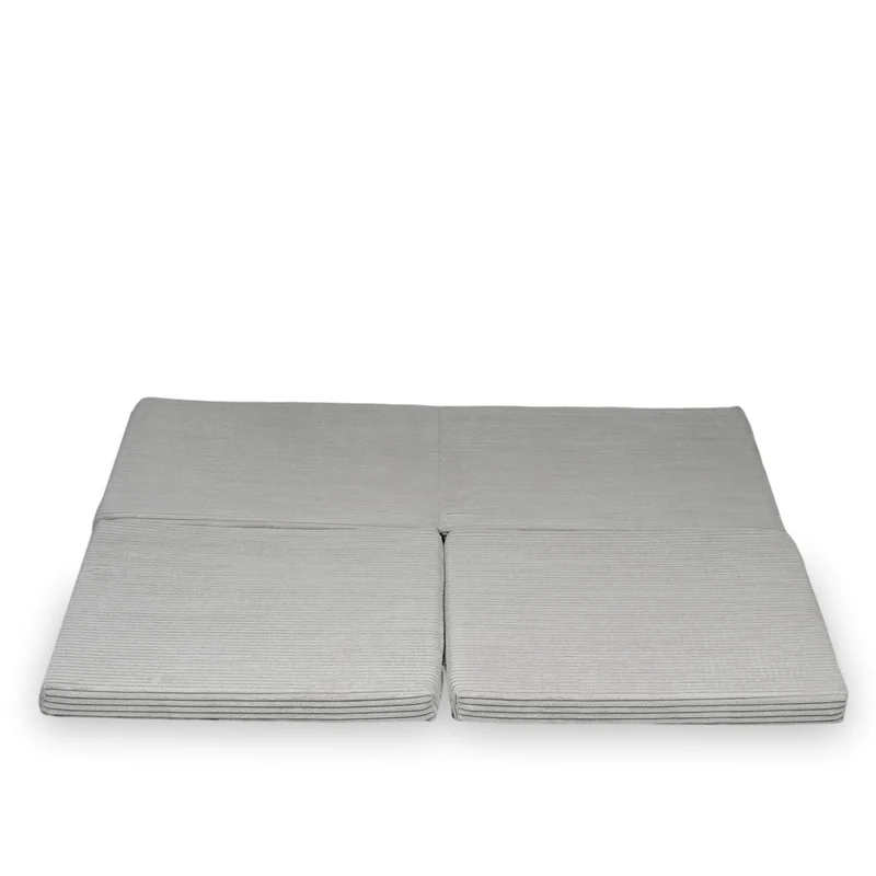 Tapis de jeu bébé pliable carré 120 × 120 cm en velours côtelé