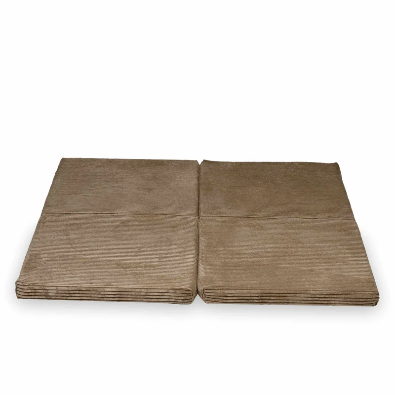 Tapis de jeu bébé pliable carré 120 × 120 cm en velours côtelé