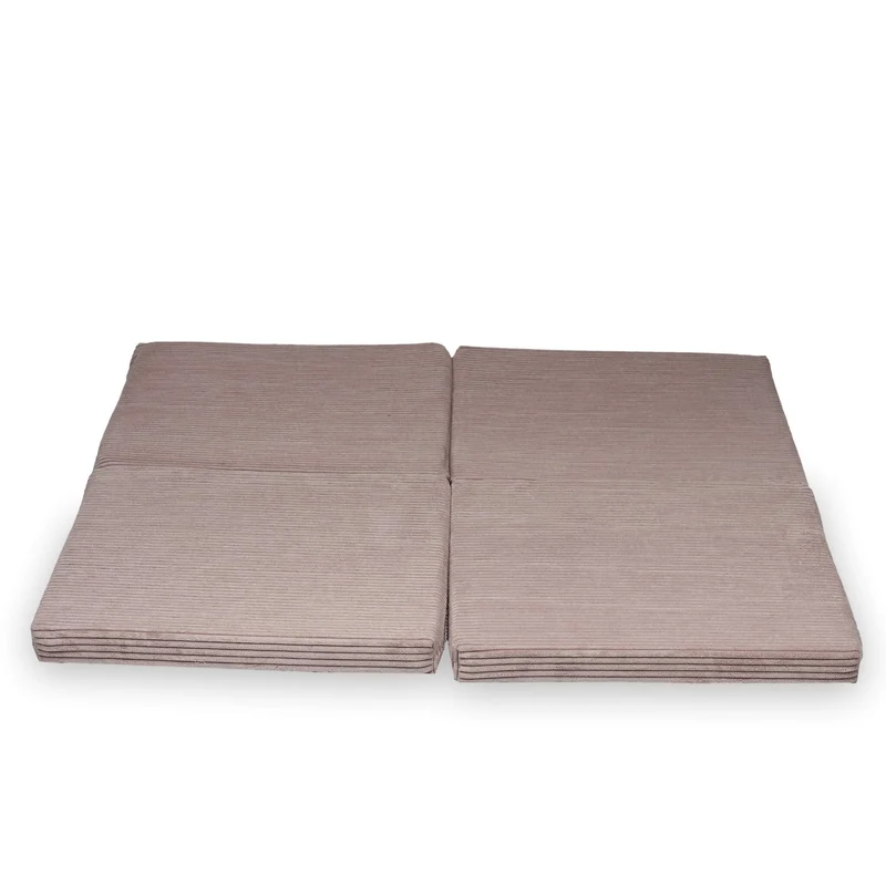 Tapis de jeu bébé pliable carré 120 × 120 cm en velours côtelé