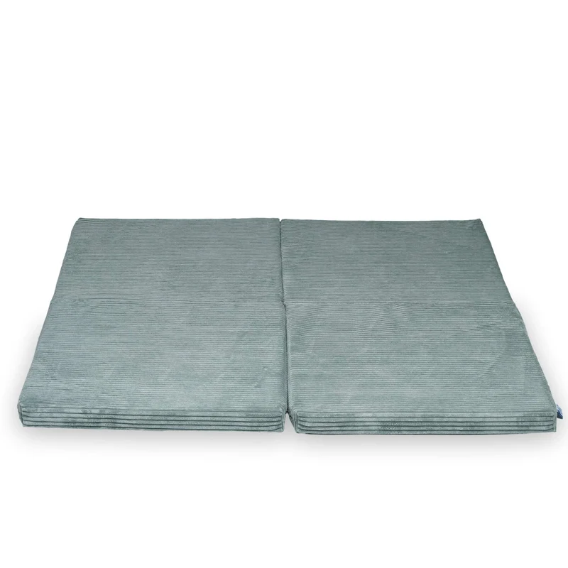 Tapis de jeu bébé pliable carré 120 × 120 cm en velours côtelé
