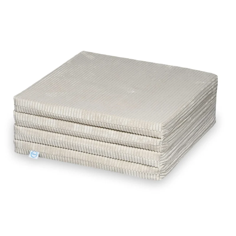 Tapis de jeu bébé pliable carré 120 × 120 cm en velours côtelé