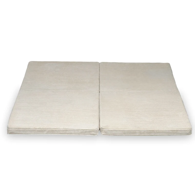Tapis de jeu bébé pliable carré 120 × 120 cm en velours côtelé