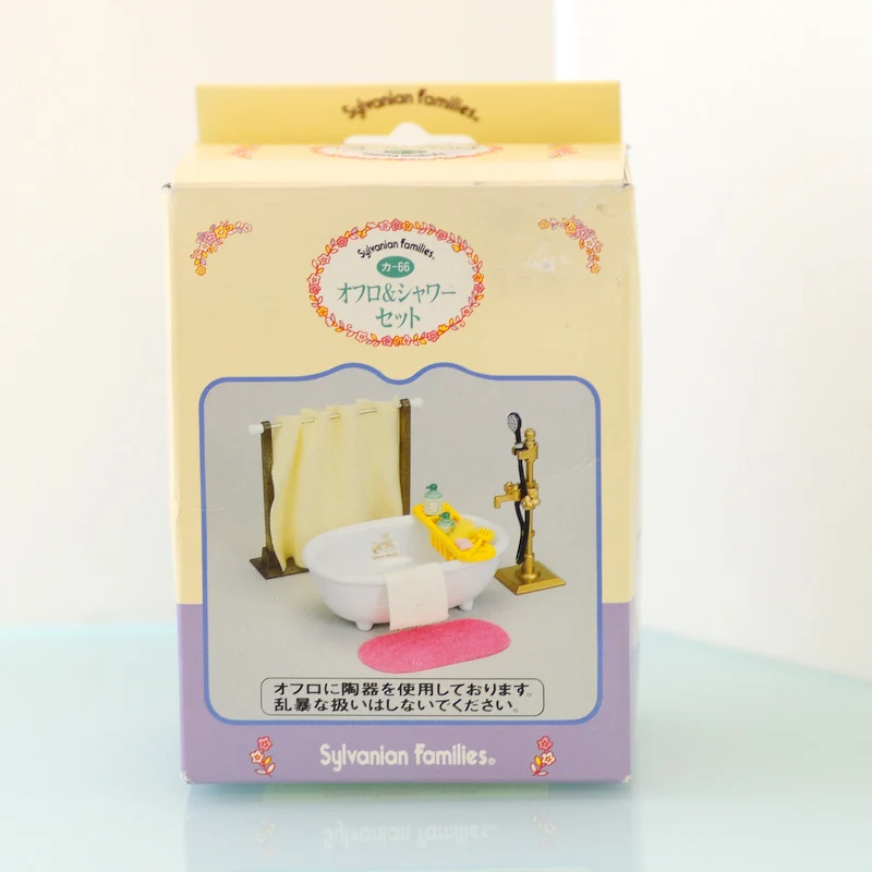 Vintage Bath and Shower Set 1994 KA-66 Sylvanian Families Calico Critters