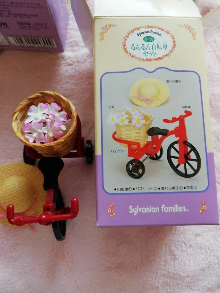 Vintage Three Wheel Bike Set KA-55 1989 Sylvanian Families Calico Critters