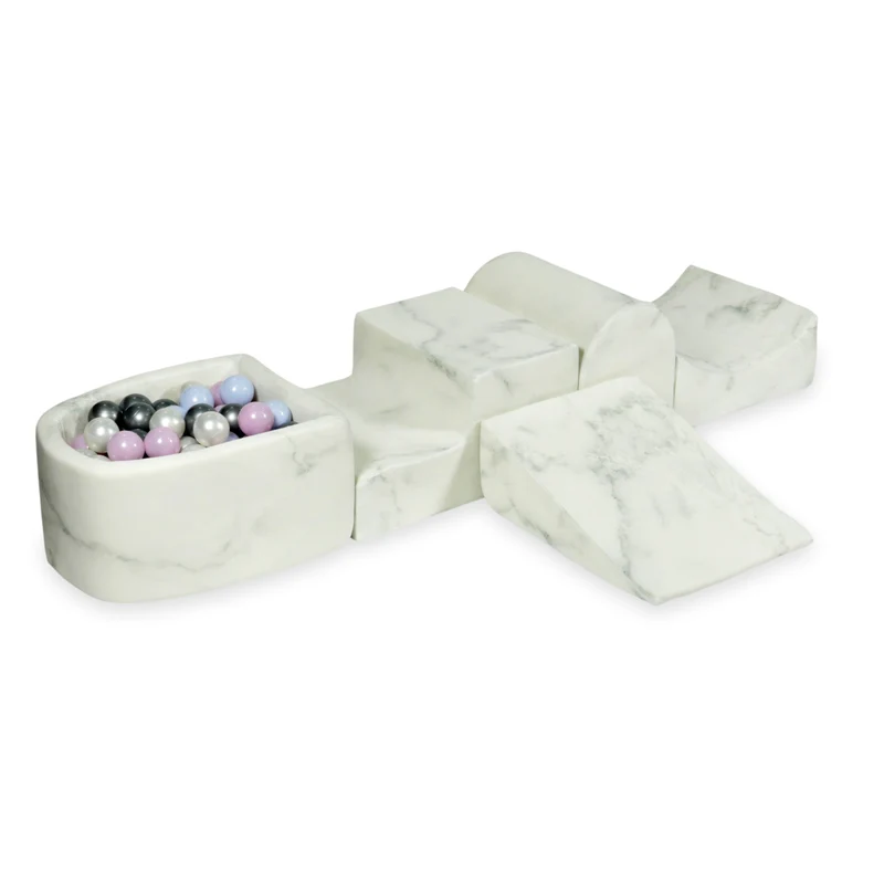 Aire de jeux en mousse avec colline et piscine micro marbre + 100 balles