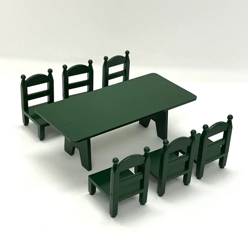 [Used] GREEN FAMILY TABLE & CHAIRS KA-27 Vintage Sylvanian Families