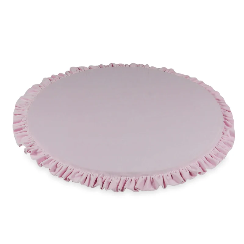Tapis de jeu bébé rond 100 cm avec volant en velvet soft