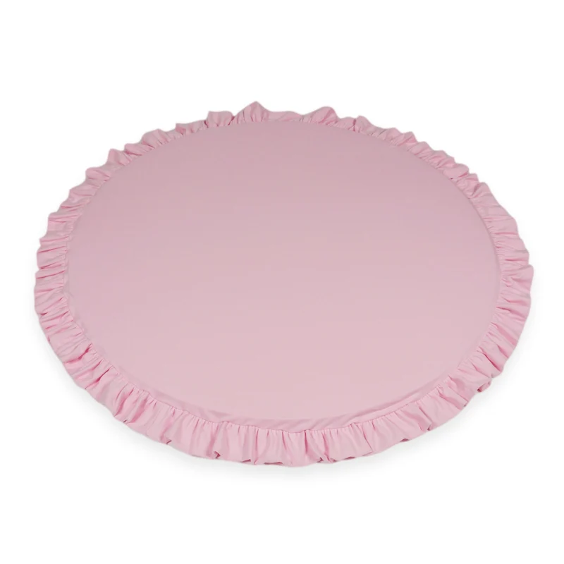 Tapis de jeu bébé rond 100 cm avec volant en jersey