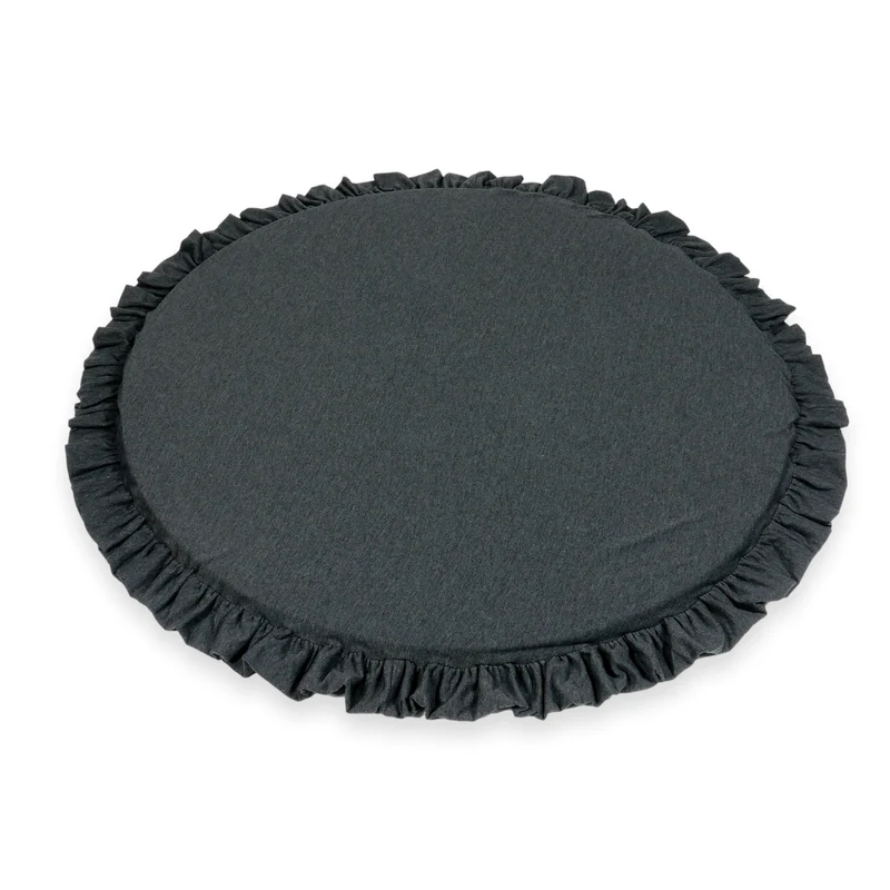 Tapis de jeu bébé rond 100 cm avec volant en jersey