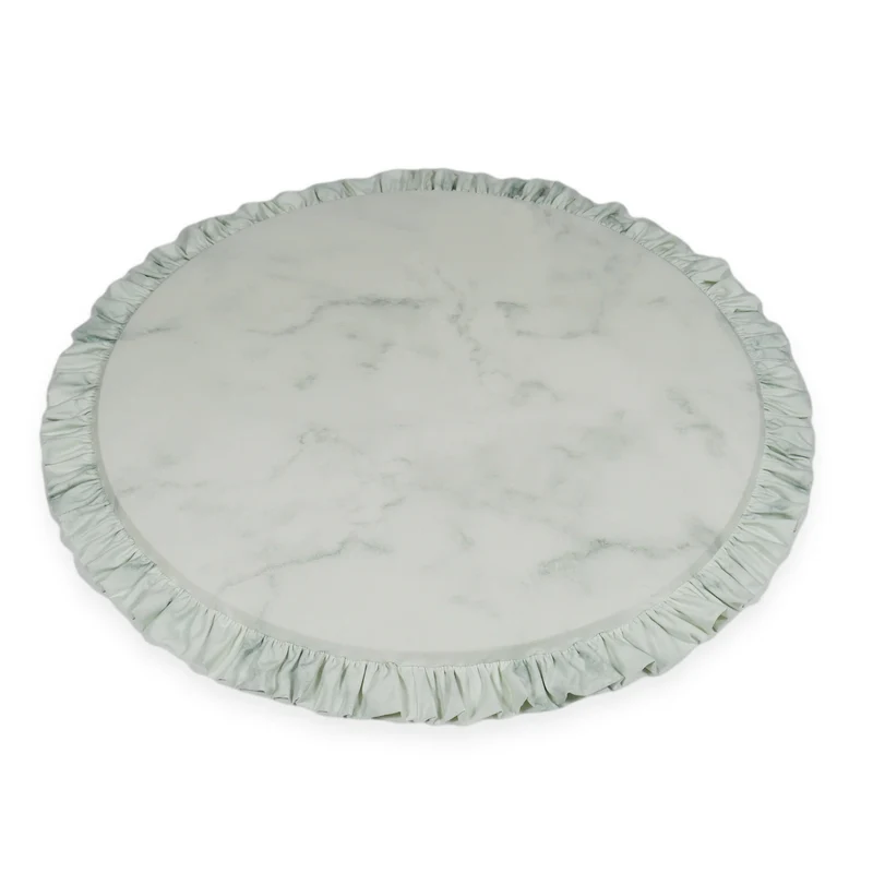 Tapis de jeu bébé rond 100 cm avec volant en jersey