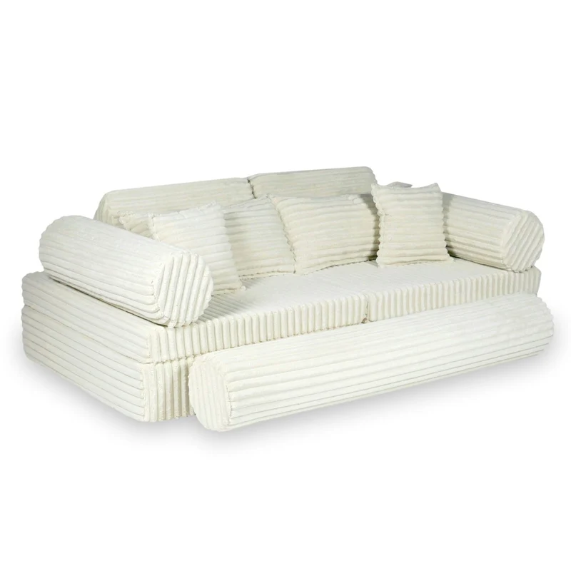 Canapé de jeu Montessori de luxe Tissu gaufré