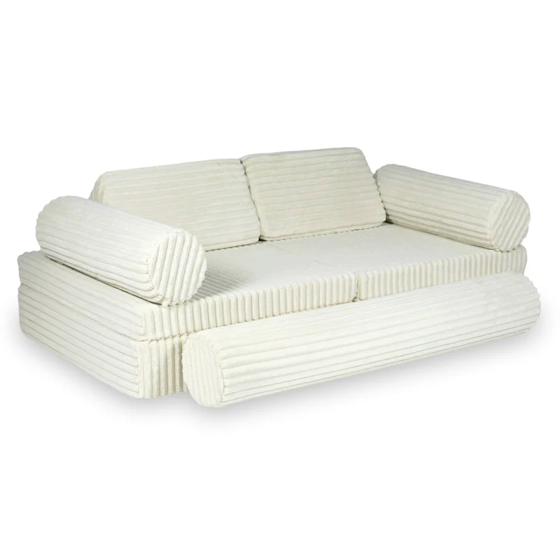 Canapé de jeu Montessori de luxe Tissu gaufré