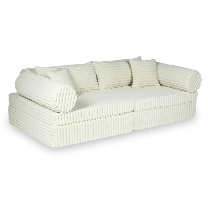 Canapé de jeu Montessori de luxe Tissu gaufré