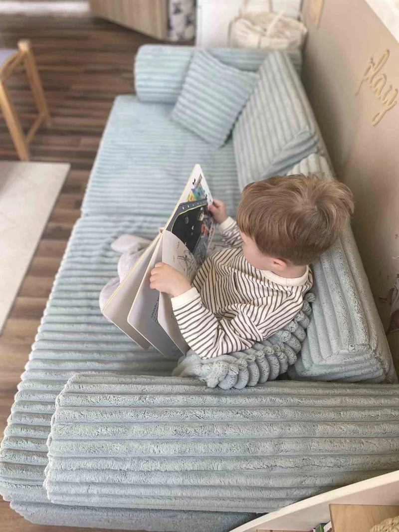 Canapé de jeu Montessori Confort en Tissu gaufré