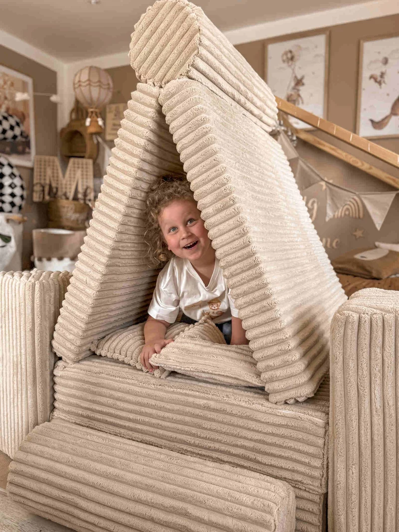 Canapé de jeu Montessori Confort en Tissu gaufré